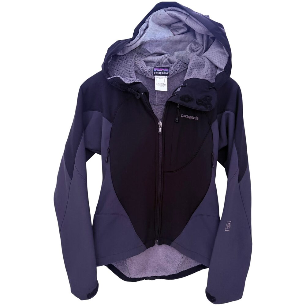 Patagonia Jacket Women's S Black Hooded Fleece Lined